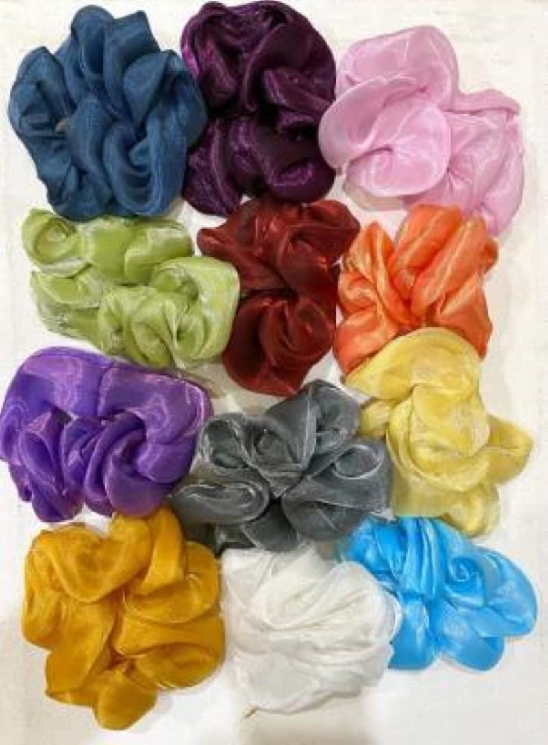 Organza Scrunchies for Women/girls - Exact Colors as Pic, Multi-Color Scrunchies | Plain Pastel Shades, Quality Tie Elastic (Pack of 6) (B0B8VRDK5S) Amazon Price History, Amazon Price Tracker