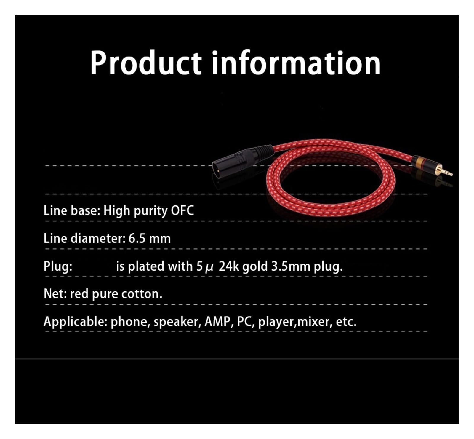 Cavo audio AUX OFC stereo da 3,5 mm maschio a doppio maschio schermato in lamina+intrecciato for mixer, console di missaggio, microfono, amplificatore(5 Meters)
