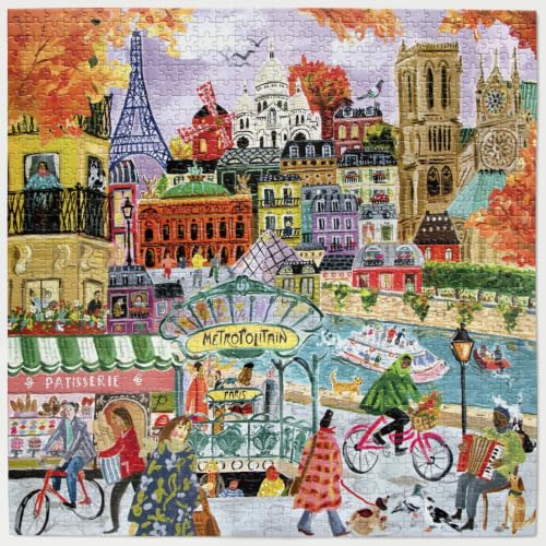 Image of eeBoo Paris in Autumn 1000 Piece Square Jigsaw Puzzle, 23 inch x 23 inch