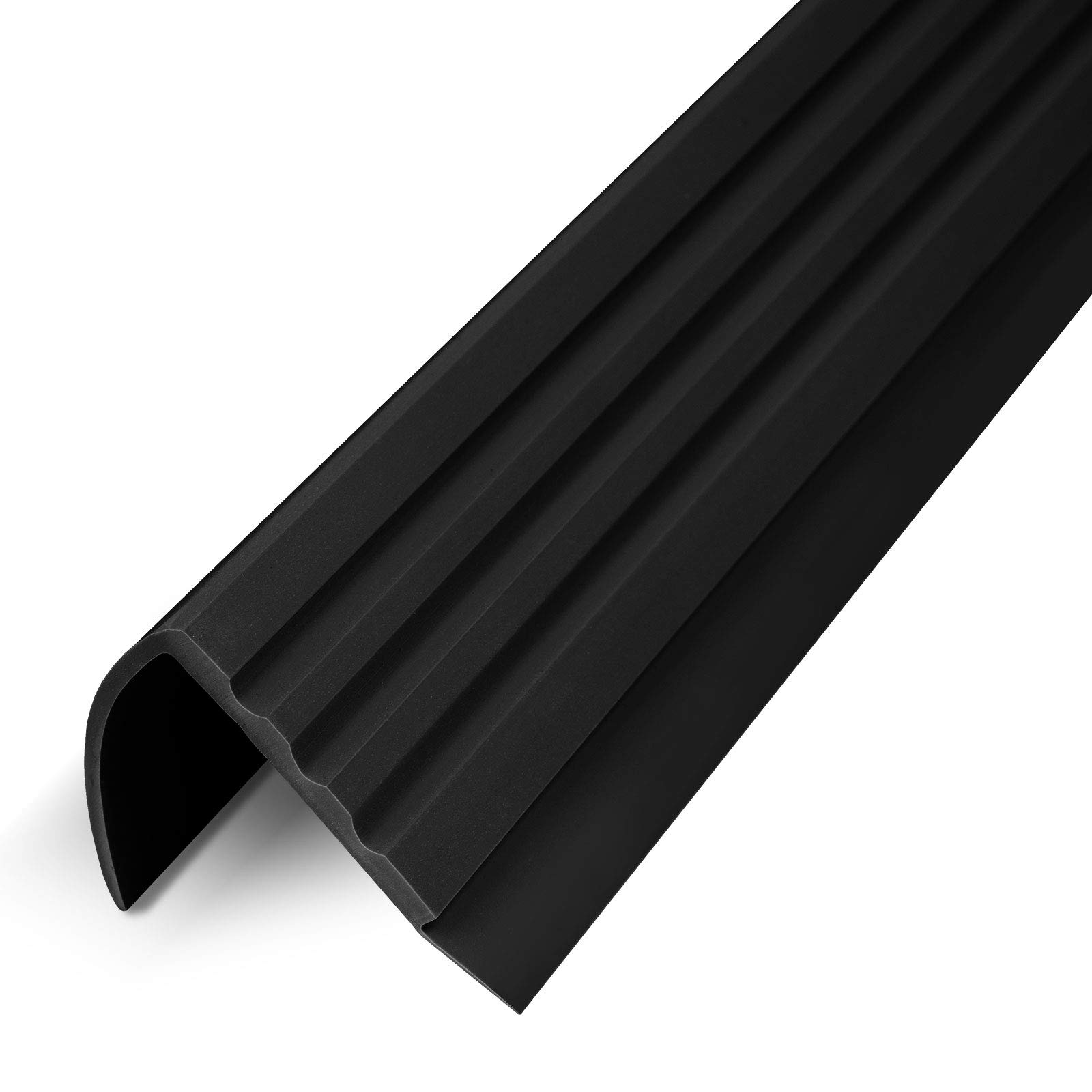 Profilo per gradini, profilo per scale in PVC a forma di L, elegante protezione per scale, in diversi colori e dimensioni, per pavimenti di tutti i tipi (120 x 4,5 x 4,2 cm, Michigan | nero)