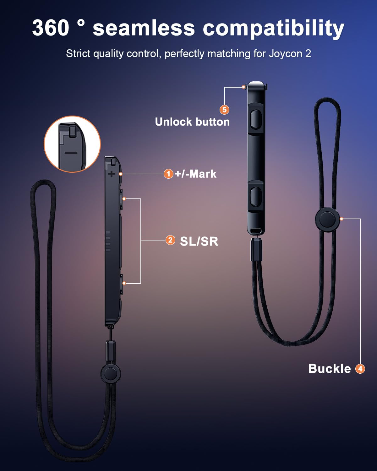 MENEEA [2 confezione] Cinturine per Nintendo Switch 2 (2025), Cinturine per Switch Joy-Con 2, Accessori ricambi per Joy-con controller for Switch 2 Braccialetto