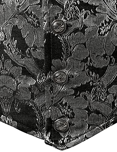 Image of VATPAVE Mens Victorian Suit Vest Steampunk Gothic Waistcoat