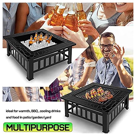 LYFDPN Square Outdoor Fire Pit Table