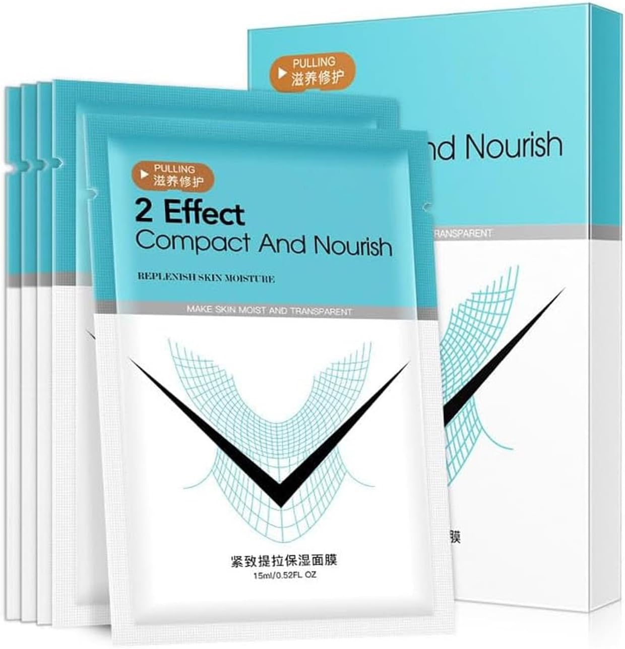 HIQUAY5 Pcs V Line Lifting Mask Chin Up Patch Double Chin Reducer Chin Mask V Up Contour Tightening Firming Face Lift Tape Neck Mask V-Line Lifting Patches V Shaped Slimming Face Mask