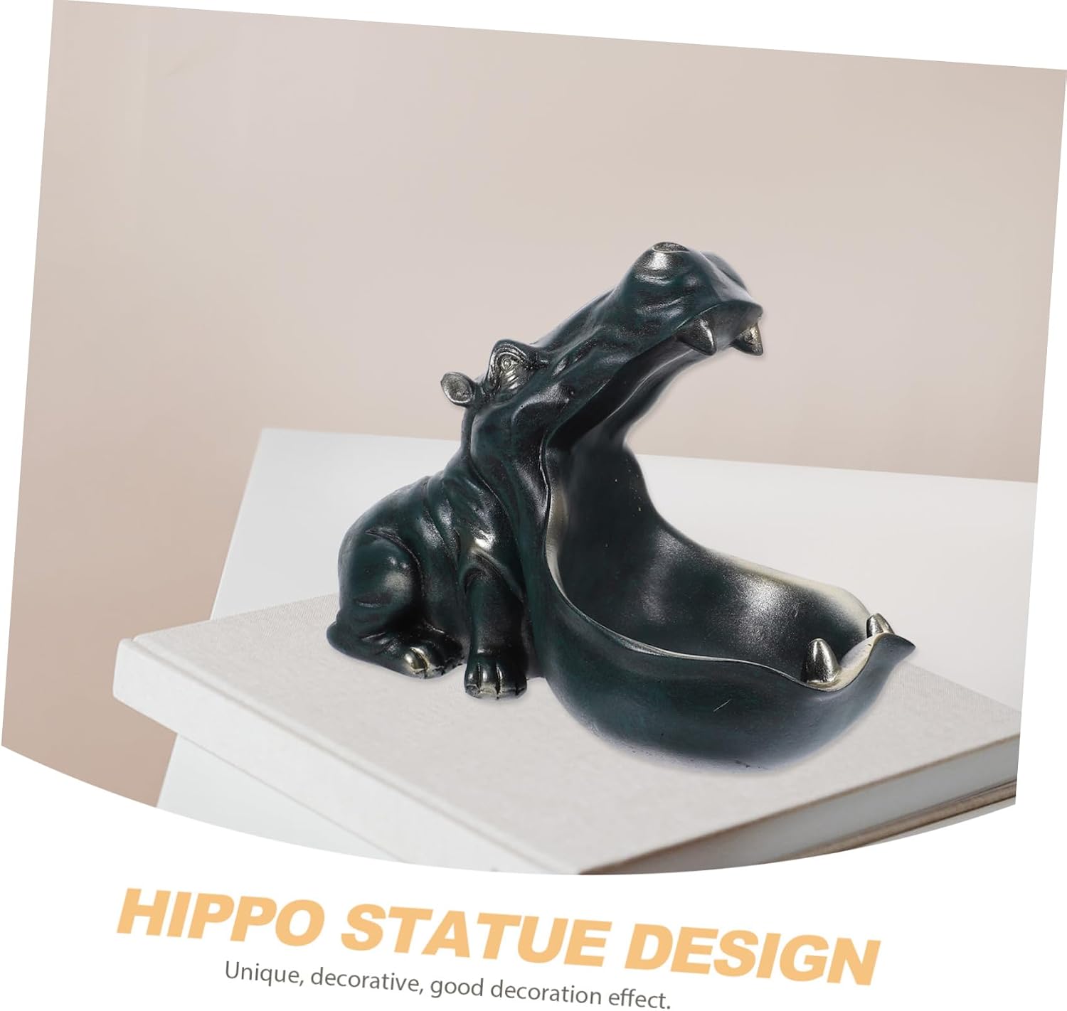 SHOWERORO Hippo Sundries Holder Resin Key Tray for Home Table Decor