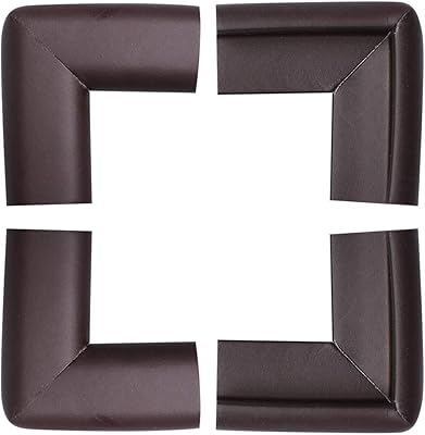uxcell 4 Pack Foam Furniture Table Desk Edge Cover Pads Protectors Corner Cushions Bumper Guards Brown