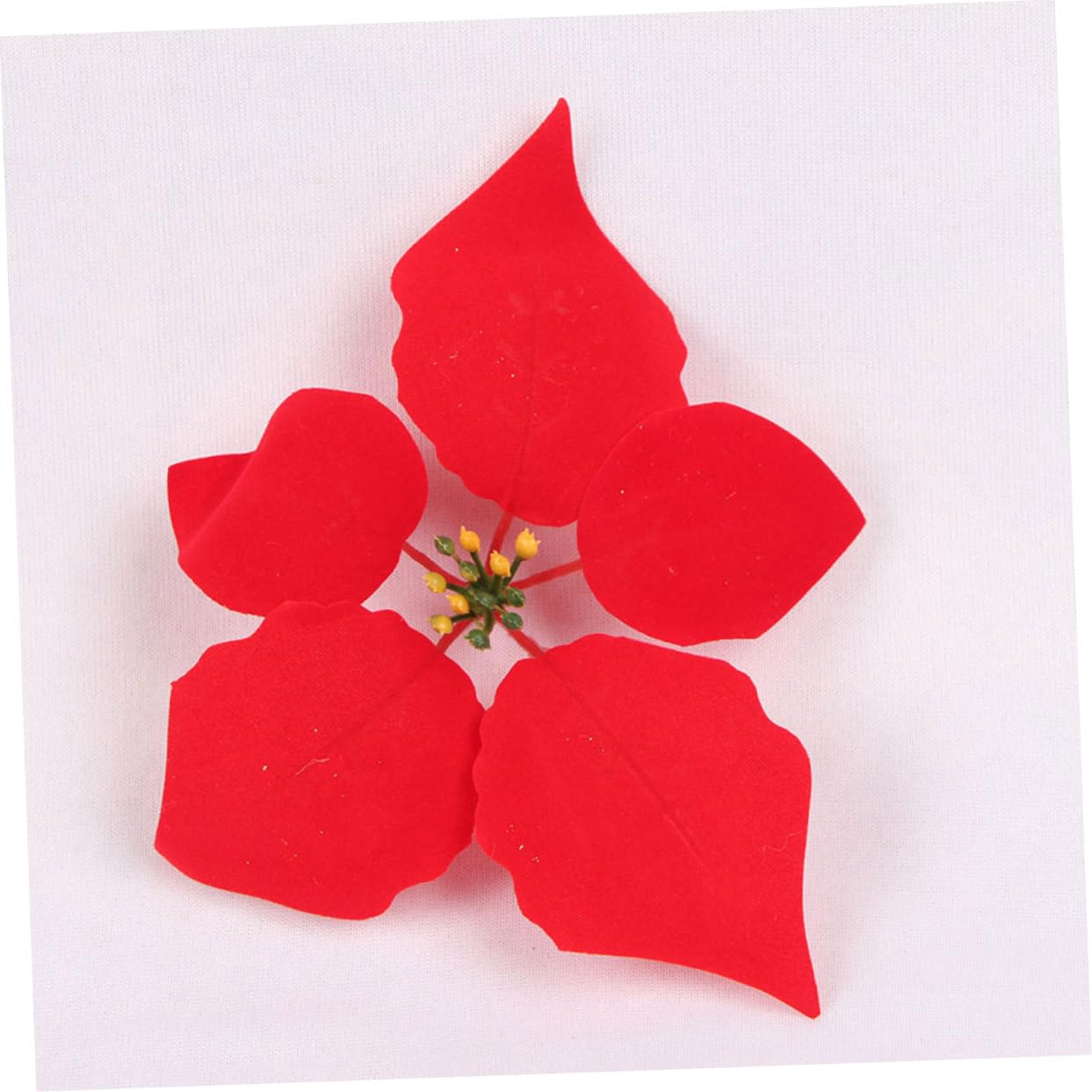 Ciieeo 60 Piezas Redondas Plegables Ventilador Árbol De Navidad Adornos Falsos Cabeza De Poinsettia Artificiales para Flores Decoraciones De Árbol De Navidad Flores Sintéticas Cinturón