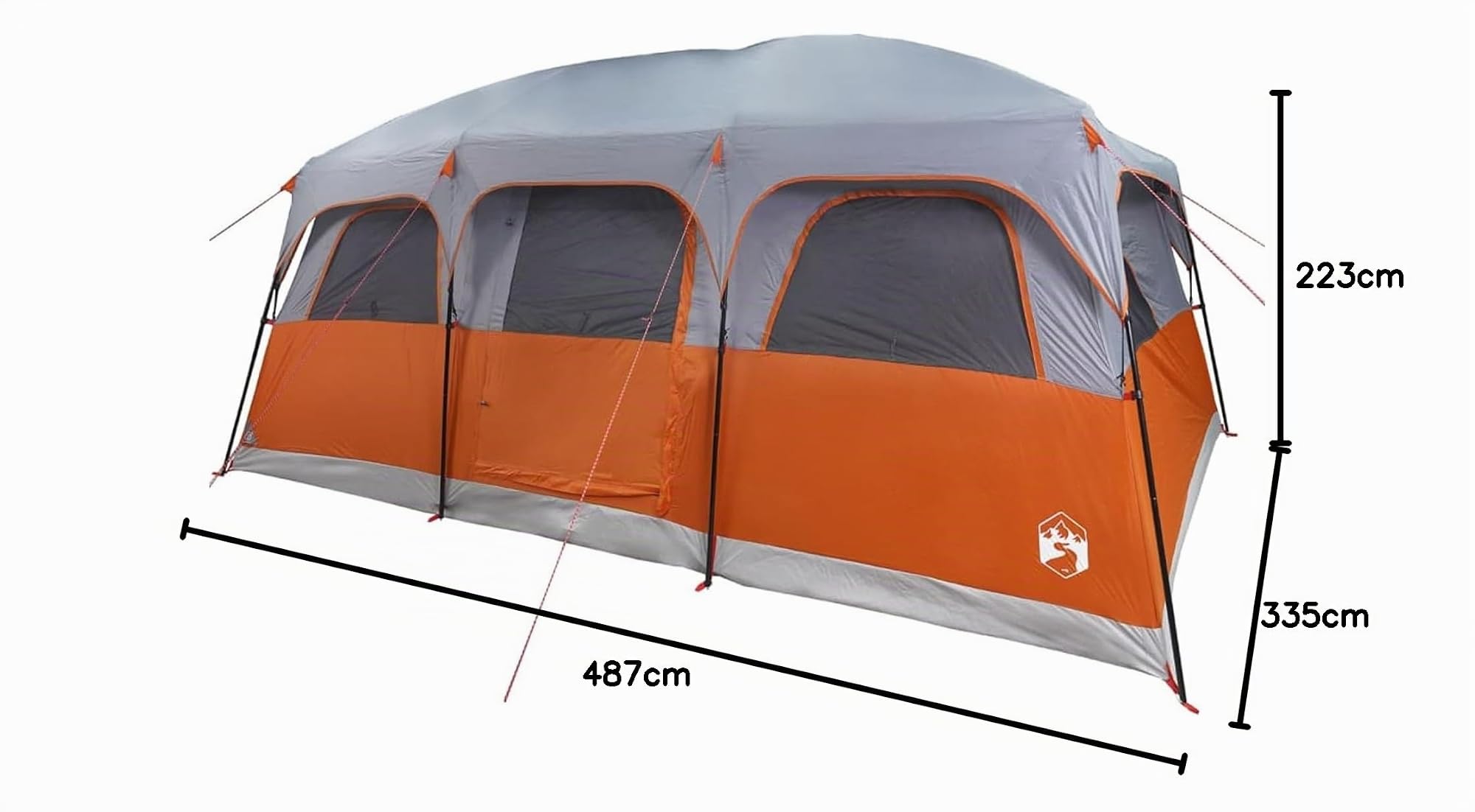 Tienda de campaña Familiar para 9 Personas Impermeable Gris, Camping Tienda - 94541
