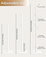 Vista 14 de Yawinhe Perchero de madera resistente con 8 ganchos, 3 alturas ajustables para dormitorio, pasillo, entrada, oficina, 11.8 x 70.8 pulgadas, natural