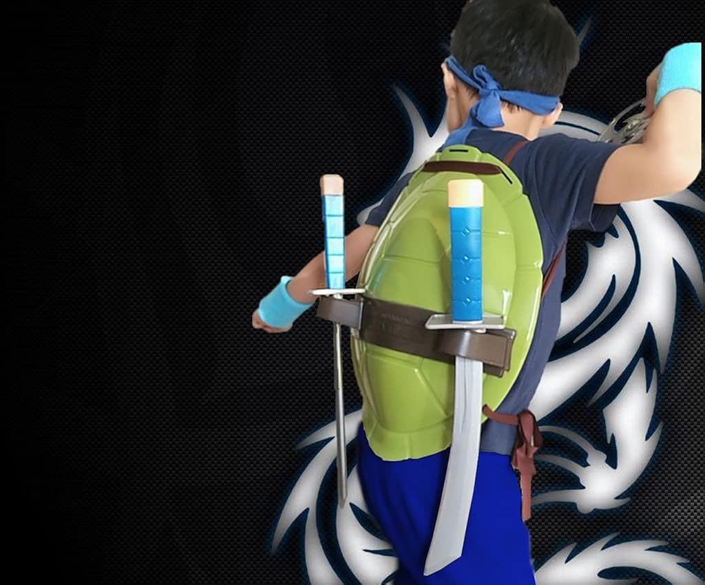 Vista 7 de Concha de tortuga para niños, cosplay de Halloween, fiesta de disfraces de dibujos animados, disfraz de superhéroe para fiesta de cumpleaños de niños