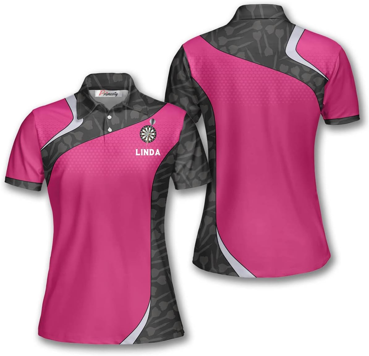 PRIMESTY Custom Darts Shirts for Women, Personalized Women's Darts Polo Shirts, Darts Jerseys Dry Fit Size S-5XL