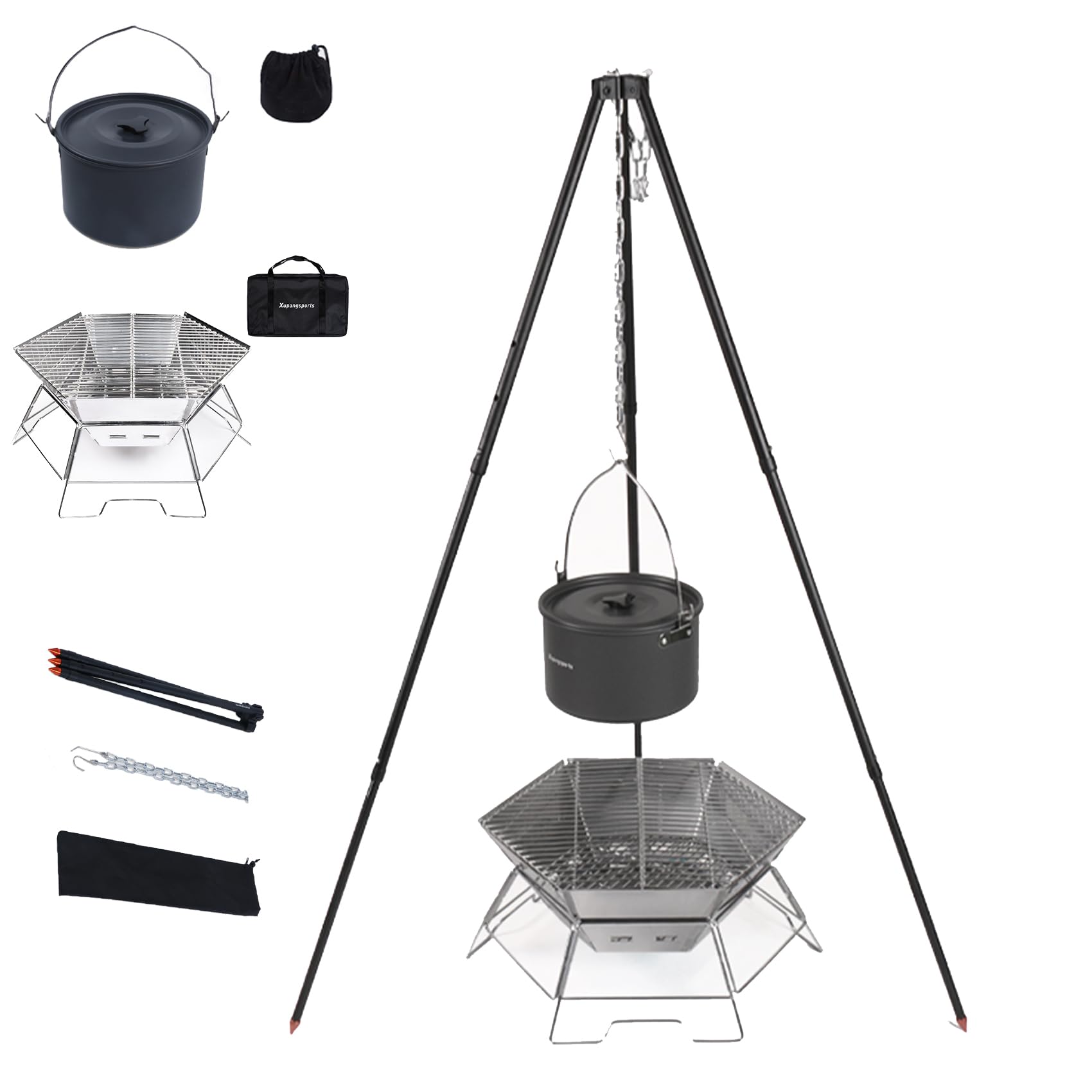 Amazon.co.jp: ダッチオーブン ハンディトライポッド 吊り下げ料理に