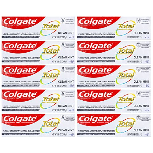Colgate Total Toothpaste, Clean Mint, Travel Size 0.88 oz (24.9g) - Pack of 1010 - image 1