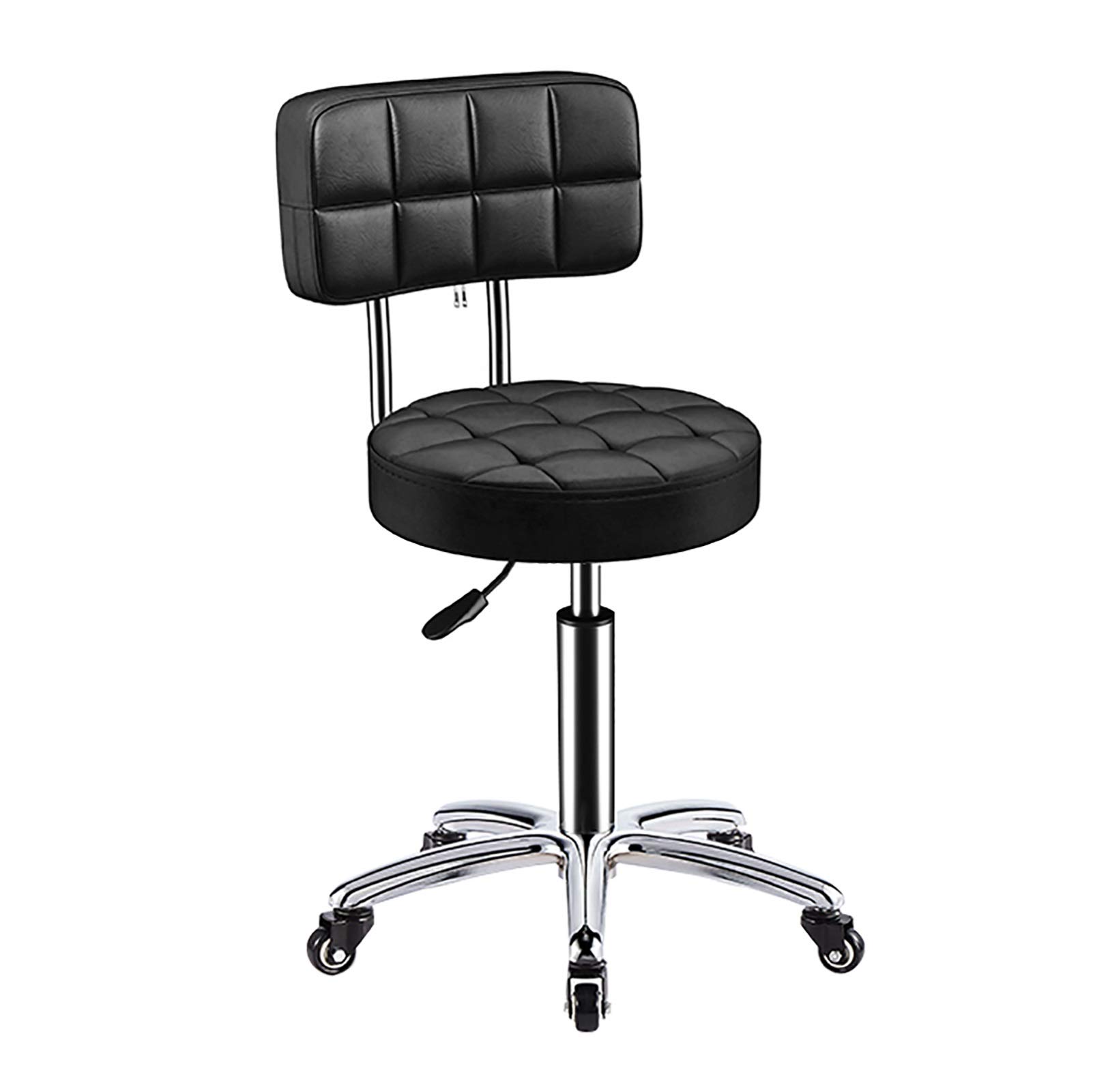 AYCDL Bar Stools, Height Adjustable Bar Chairs,artificial Leather, 360° Swivel Kitchen Stool With Backrest,Black