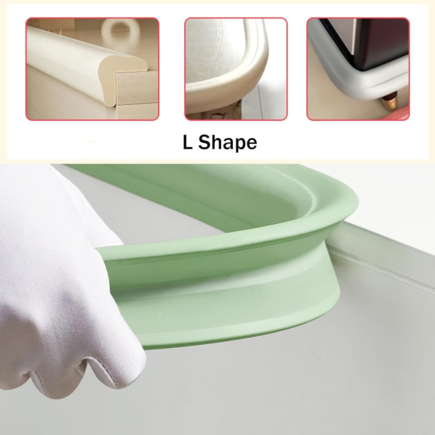 Soft Rubber Foam Guard Heavy-Duty, Silicone Corner Protector High Density Roving Cove, for Back to SchoolFurniture and Tables(Dark Gray,4M)