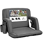 Sportneer Stadium Seat for Bleachers with Back Support, Bleacher Seat with Backrest and Wide Padded Cushion Stadium Chair with Armrests 6 Reclining Positions for Sport Events Camping Parks Concerts
