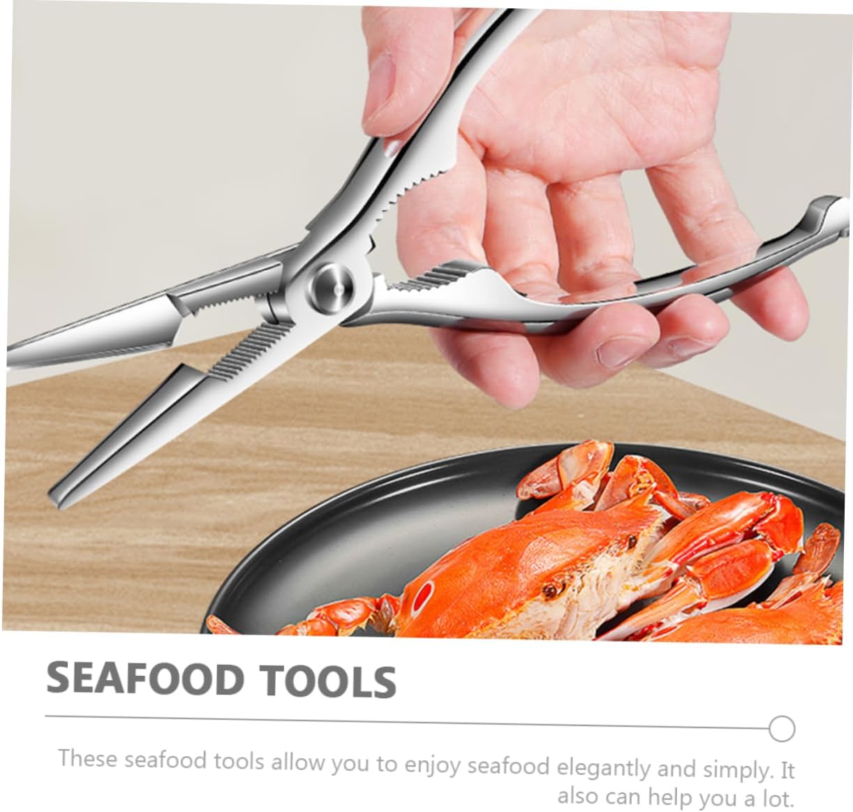 Zerodeko 1set Stainless Steel Seafood Tool Crab Crackers and Forks for Effortless Shellfish Eating Includes Portable Storage Case for Crab Legs Lobster and Oysters