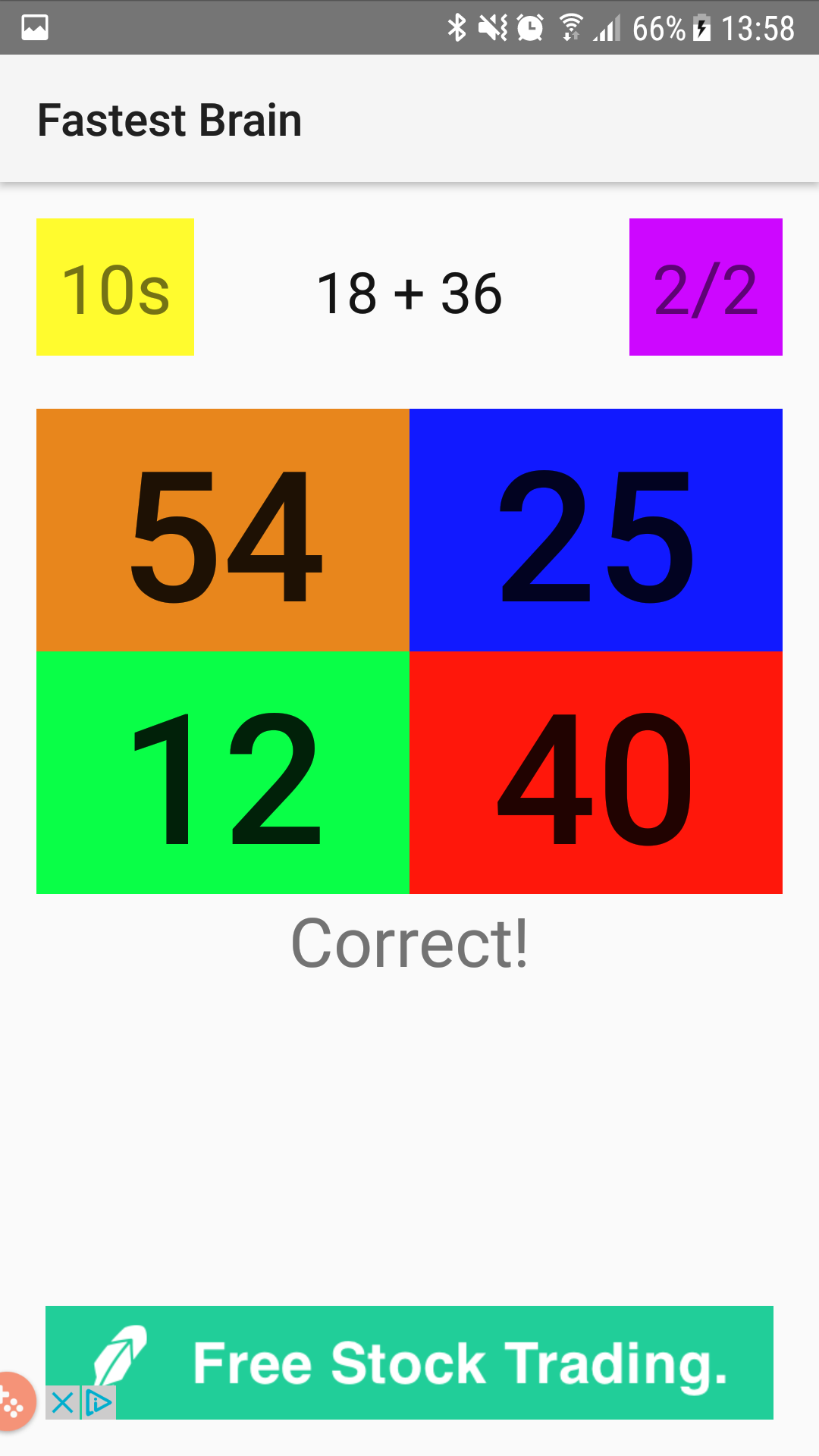 Aplicación Fastest Brain en Amazon Appstore