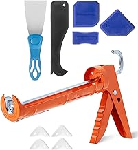 Bates- Caulk Gun Kit, 10:1 Thrust Ratio, Caulking Gun, Caulk Remover Tool, 2 Inch Stainless Steel Putty Knife Scraper, Finishing, Smoothing & Grout Removal Tool, Caulking Tool Kit