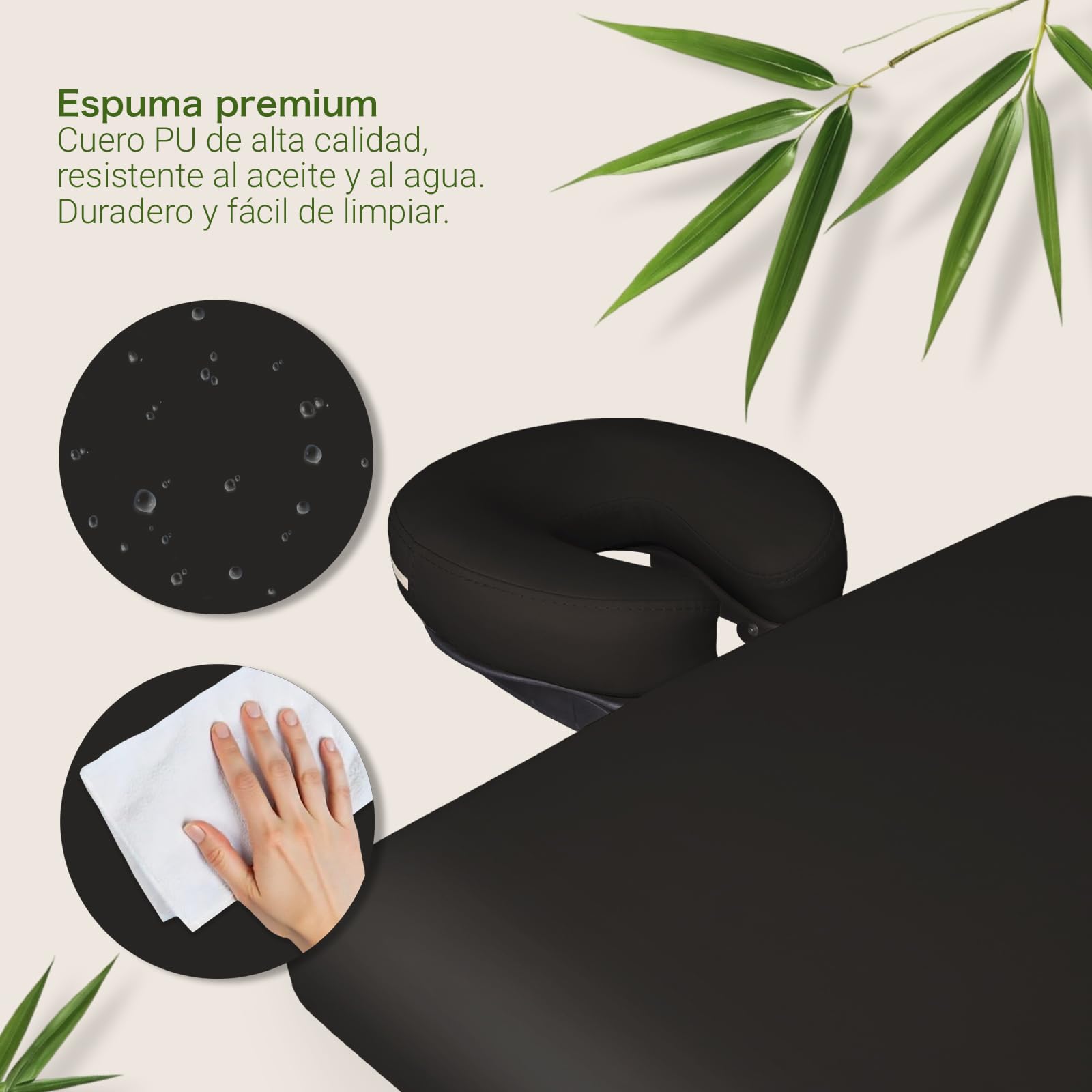 Zen – Camilla Masaje Plegable Mobile Startup de Altura Regulable - Camilla estetica sólida de Madera Maciza - Camilla Plegable con cabecera Regulable, reposabrazos y Bolsa de Transporte Negro