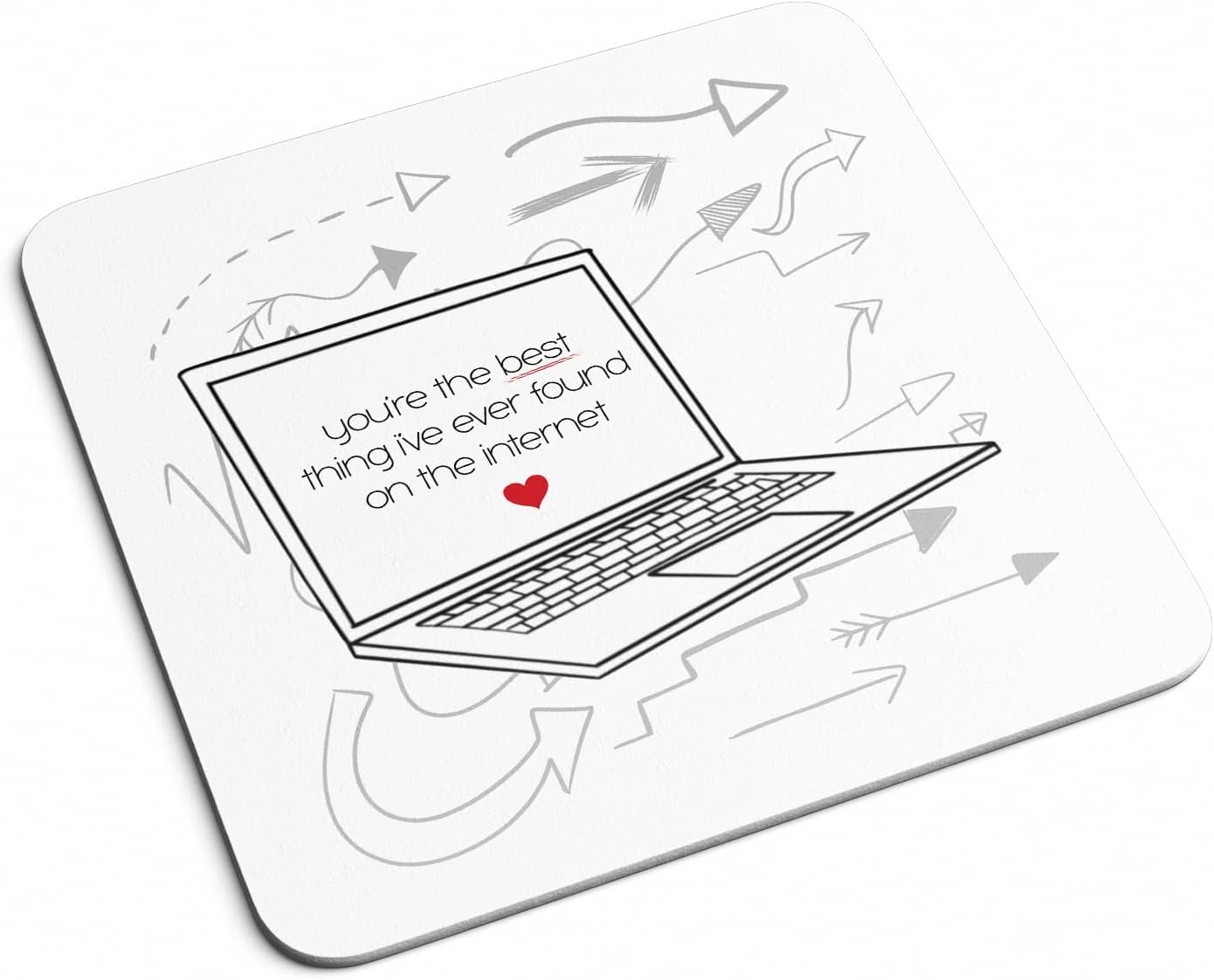 SMARTYPANTSThe Best Thing I Found On The Internet Coaster - Valentine's Day Anniversary Girlfriend Boyfriend Partner Couple Funny Kitchenware Home Decor Gifts Presents (White Prime)