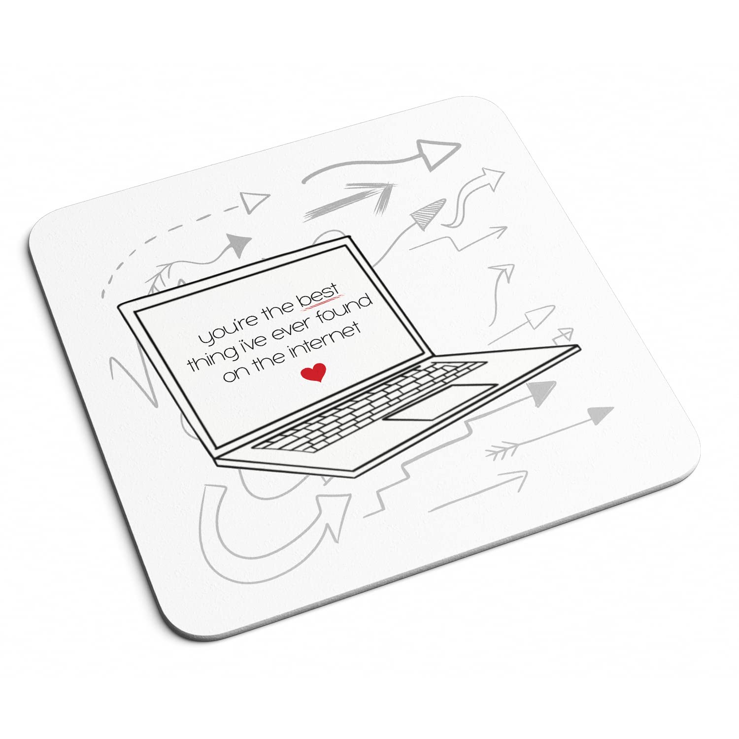 SMARTYPANTSThe Best Thing I Found On The Internet Coaster - Valentine's Day Anniversary Girlfriend Boyfriend Partner Couple Funny Kitchenware Home Decor Gifts Presents (White Prime)