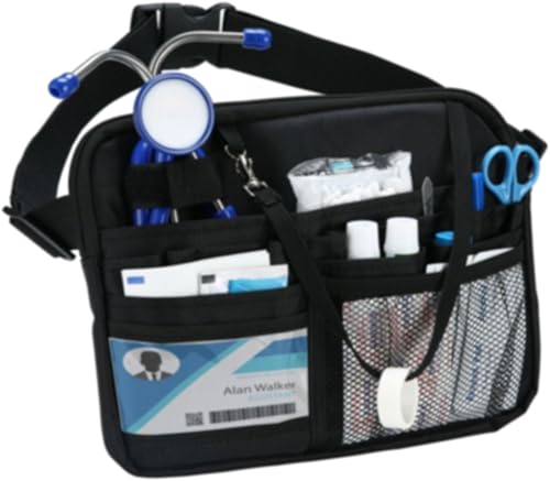 ProCase Riñonera para enfermera, riñonera médica de enfermería para mujeres, bolsa organizadora de enfermera para llevar estetoscopios y suministros