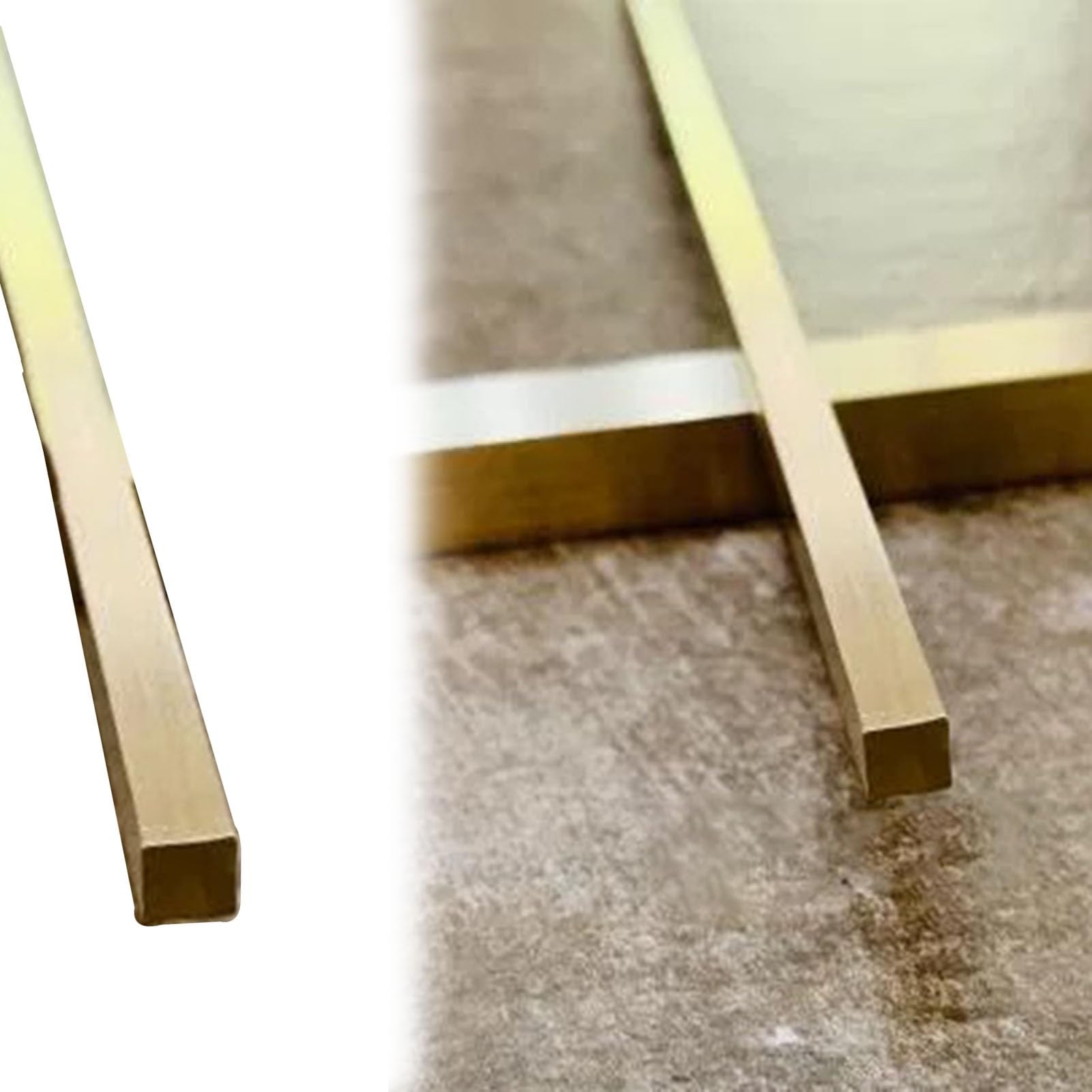 Übergangsprofil Türteilerleiste aus Gebürstetem Messing, Holz