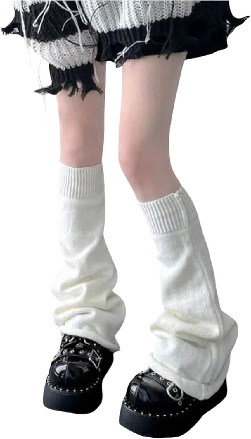 Women's Knitted Leg Warmers Kawaii Preppy Long Boot Socks Emo Lolita Harajuku Accessories
