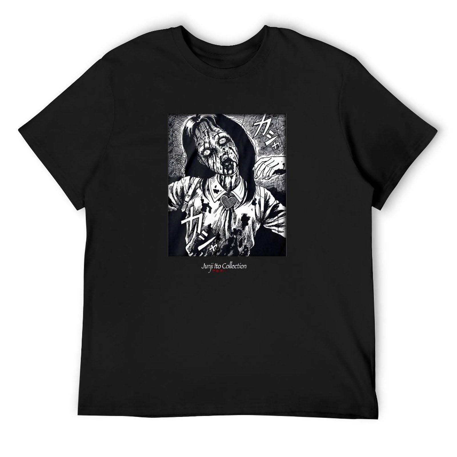 Junji Ito Bleeding Casual Custom Short Sleeve Cotton T Shirt Black