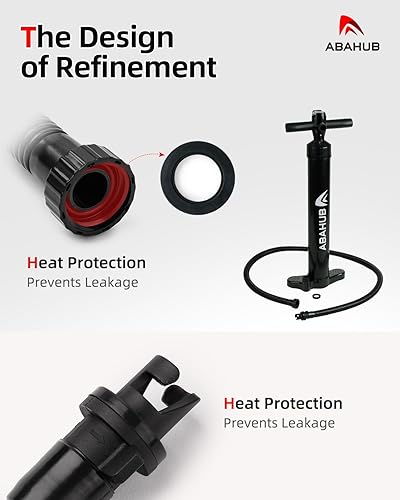 Miniatura 2 de Abahub SURF - Bomba de mano para inflar tablas de remo de pie, tablas de remo inflables o kayaks, bomba de alta presión de doble acción con manómetro