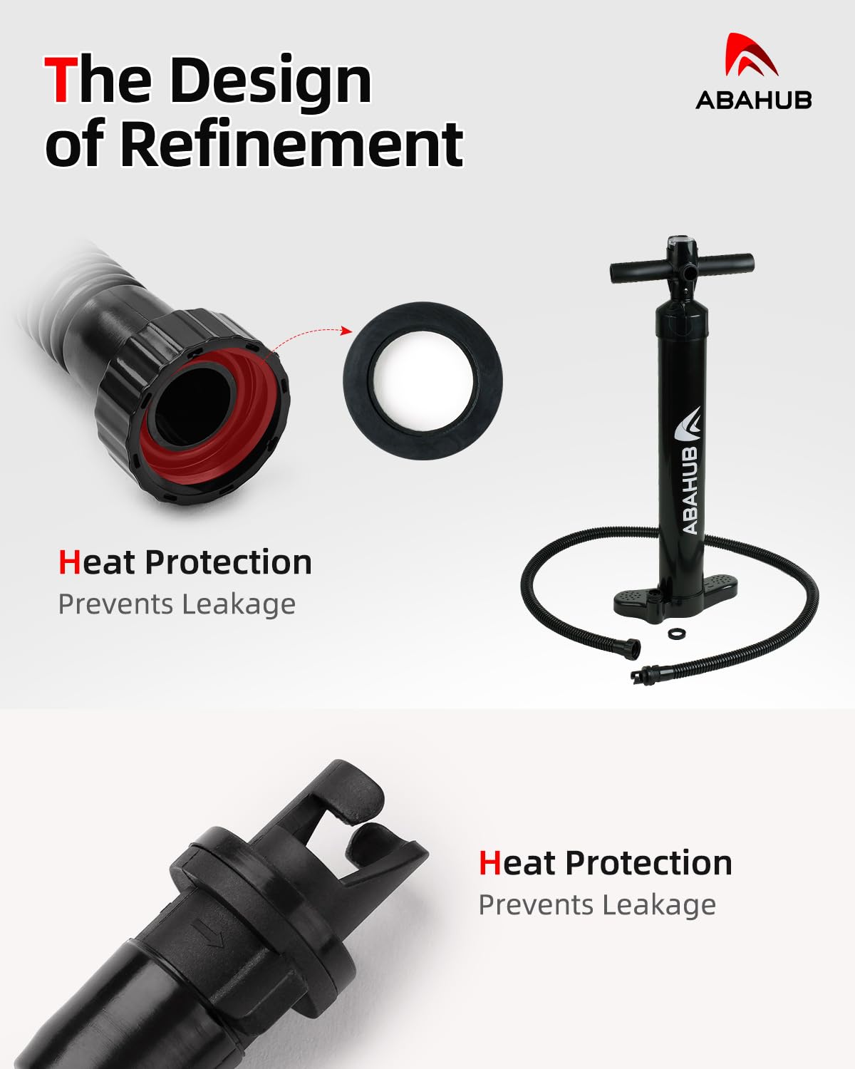 Abahub SURF Hand Pump for Inflating Stand Up Paddleboards?Inflatable Paddle Boards? or Kayaks - Dual Action High Pressure Pump with Gauge