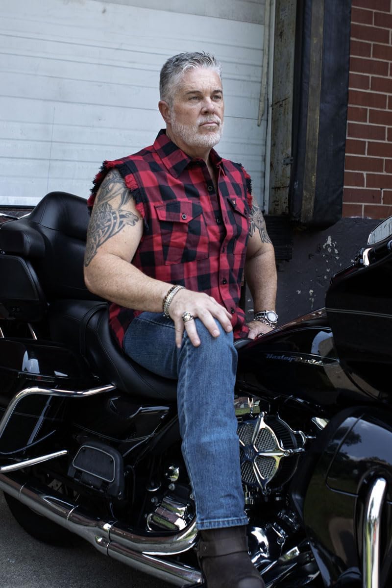 Milwaukee Leather MNG11692 Men’s Classic Black and Red Button-Down Flannel Cut Off Frayed Sleeveless Casual Shirt - Image 6