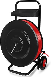 GREENBOX Strapping Cart, Heavy Duty Steel Strapping Dispenser Banding Cart for Polypropylene/Plastic Steel/Fibre Strapping Coils with 8'' or 16'' Core Size