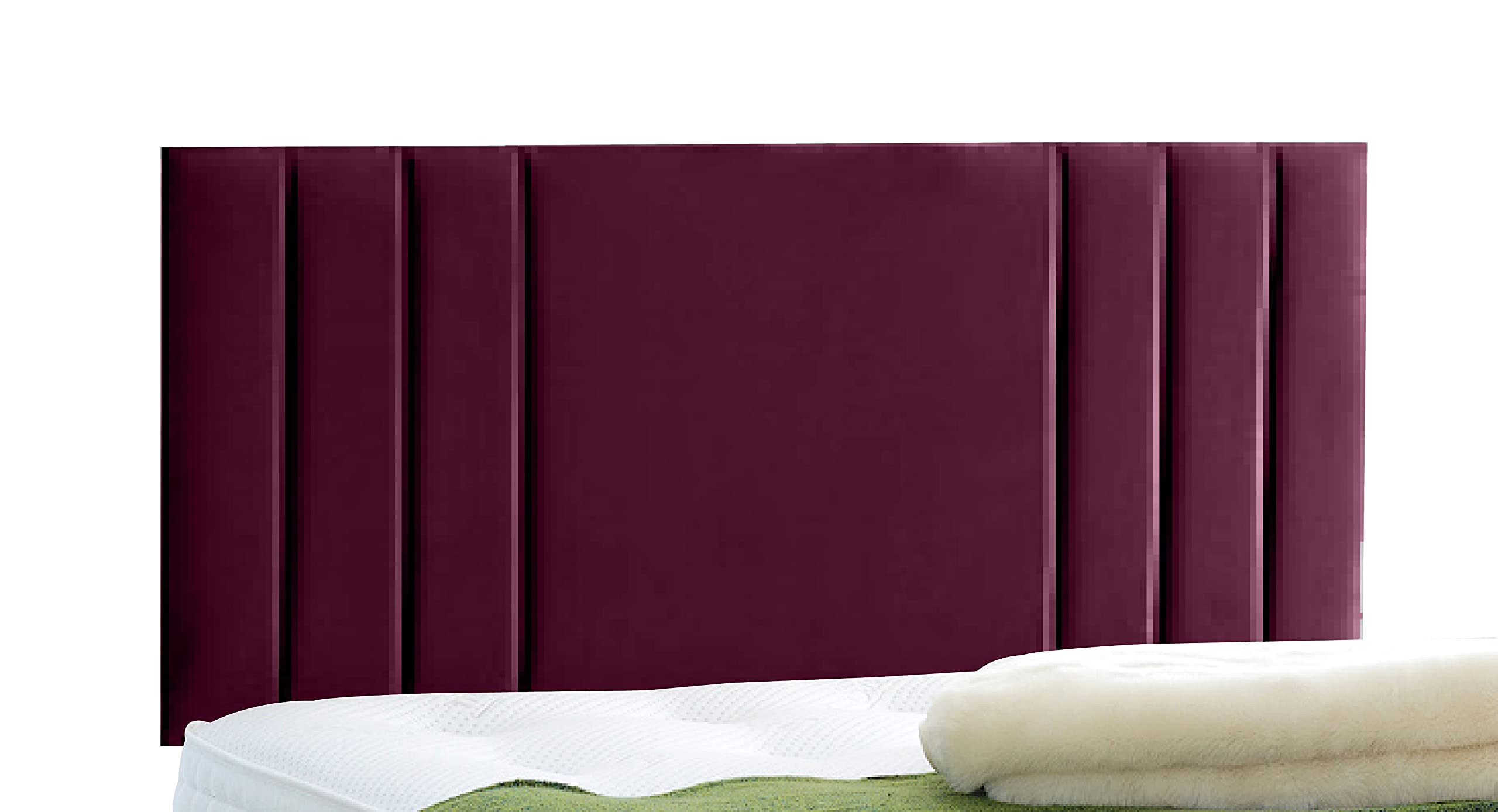 Affordable Contemporary Luxury Rio Headboards in Elegant Plush Velvet (2FT6 Small Single- Height 24", Claret)