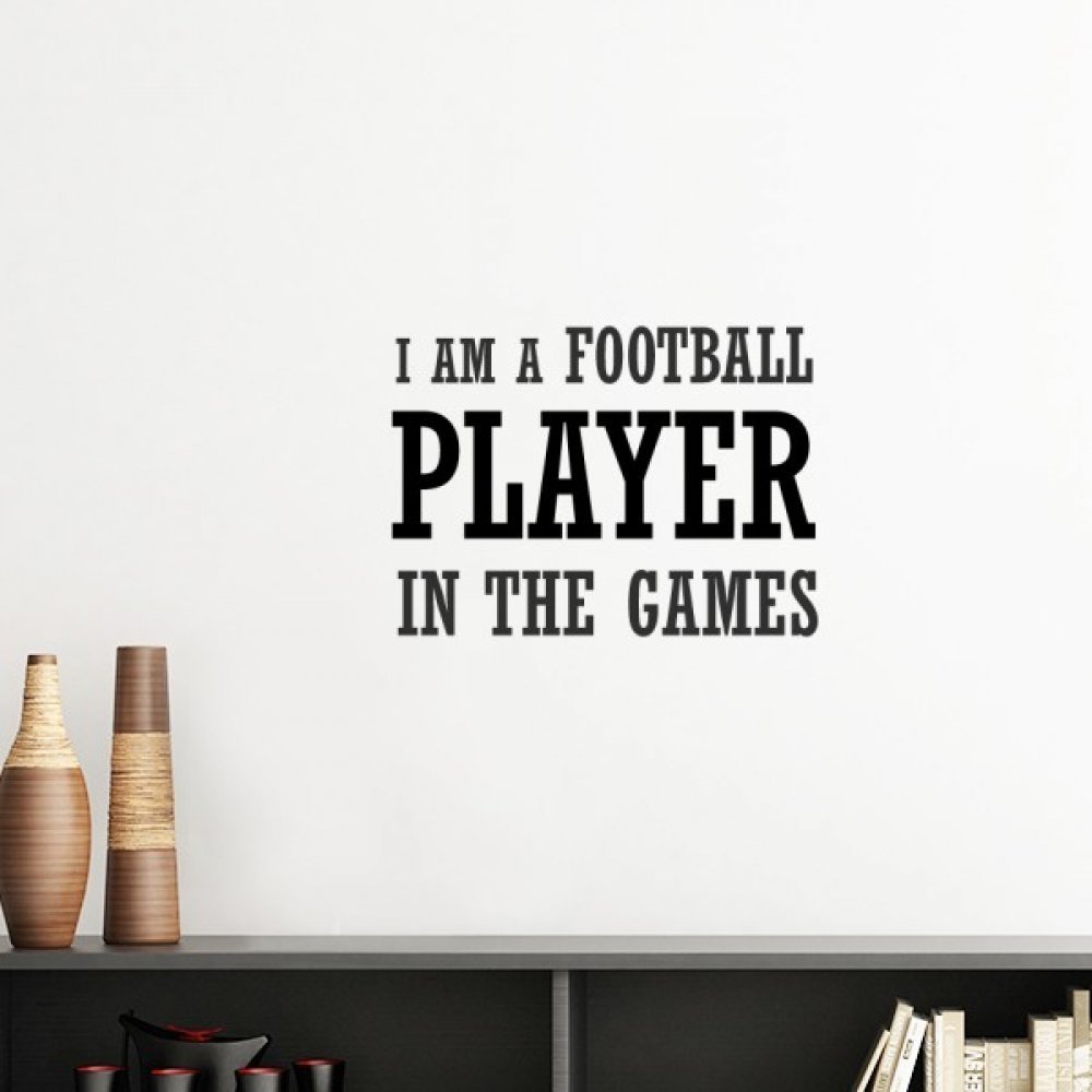 Sticker Joueur de Football silhouette amovible jaune 60cm pour déco de chambre