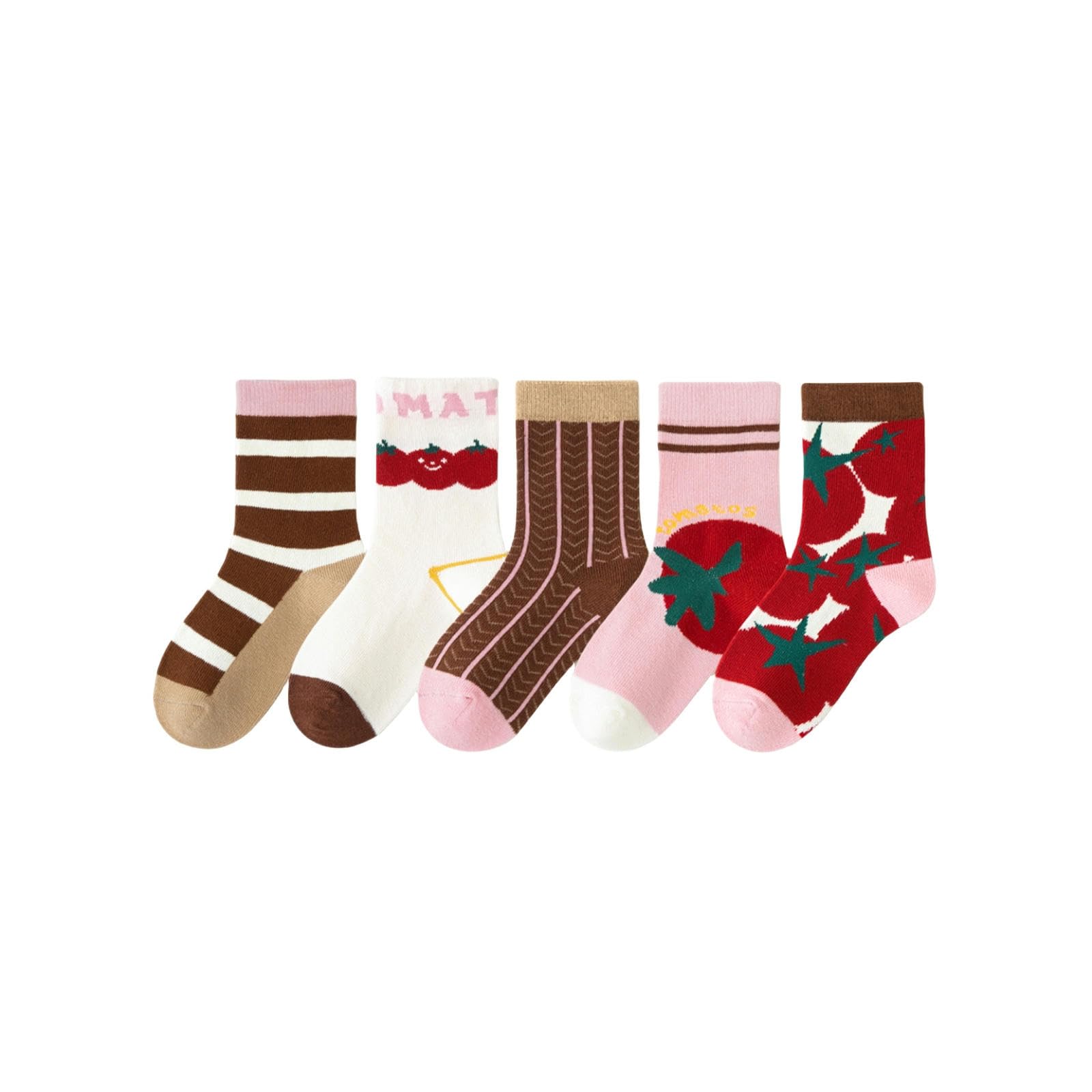 Chaussettes pour enfants épaisses lot de 5 paires chaudes rouge XL