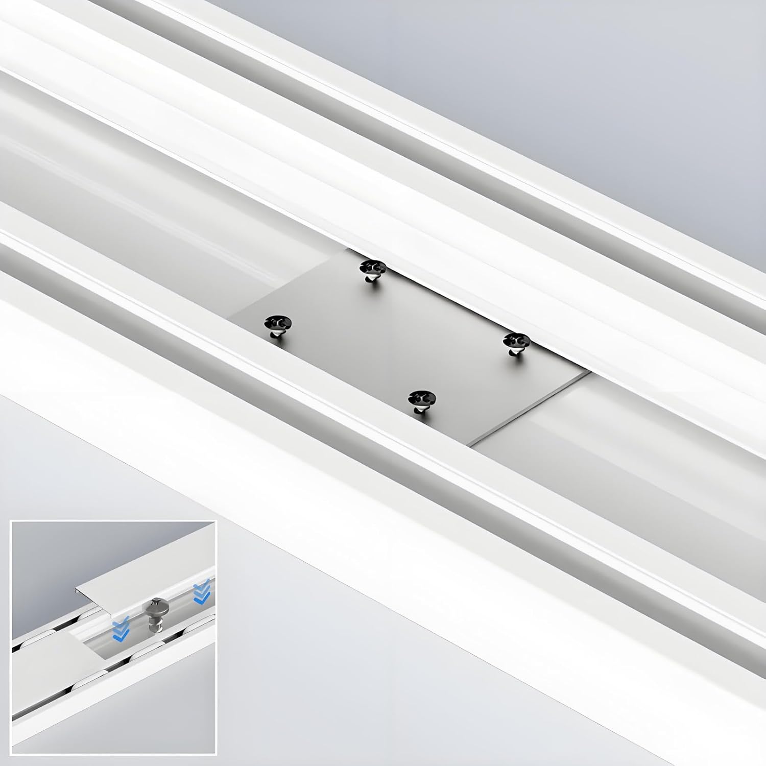 Double Curtain Track, 100-600cm Silent Ceiling Rail, High-Strength Hidden Curtain Rods, Ideal for Double Curtains (White, 520cm / 17.1ft) - Enhance Home Decor