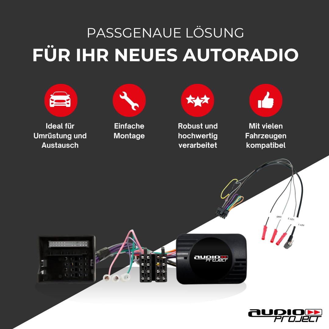 Audioproject A400.3-11 - CAN Bus Adapter incl Lenkradfernbedienung Lenkradadapter für Opel Agila Antara Astra H Corsa D Meriva Vectra Vivaro Zafira für Autoradio Pioneer Kenwood JVC Alpine u.a.