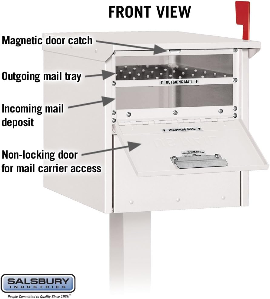 Salsbury Industries 4325WHT Roadside Mailbox, White