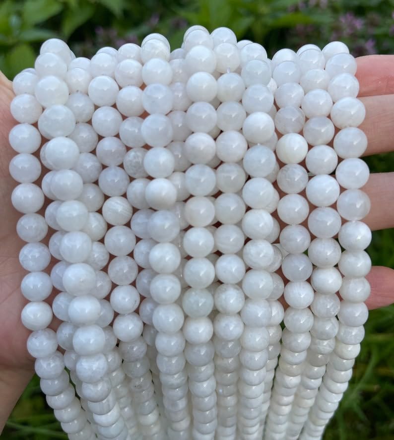 Pierre de lune en perles rondes lisses de 6 mm pour créer vos bracelets