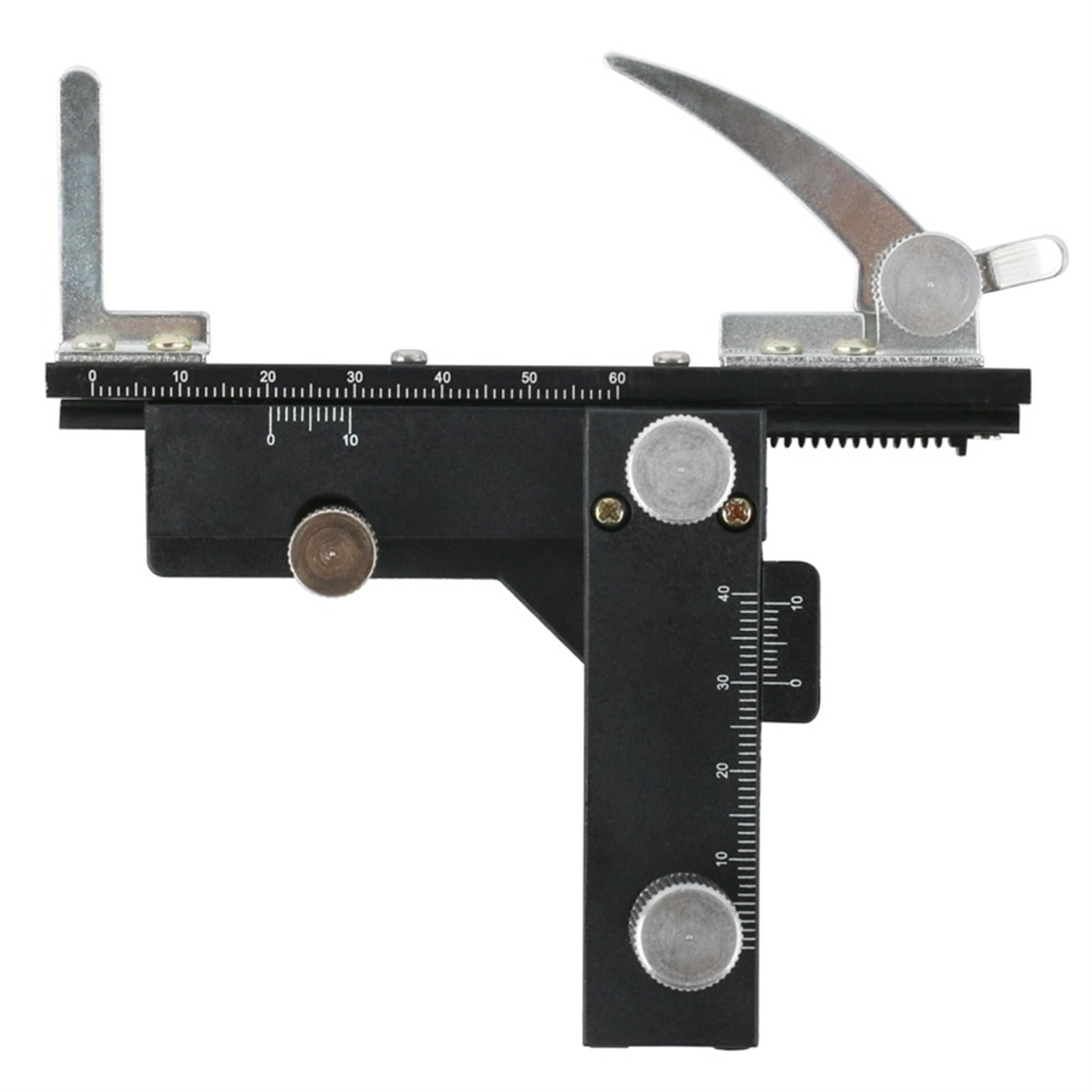 Microscopio Biologico, Righello Mobile in Metallo, tavolino Meccanico attaccabile, tavolino Mobile XY, Scala 0-60 mm, Accessorio per microscopio