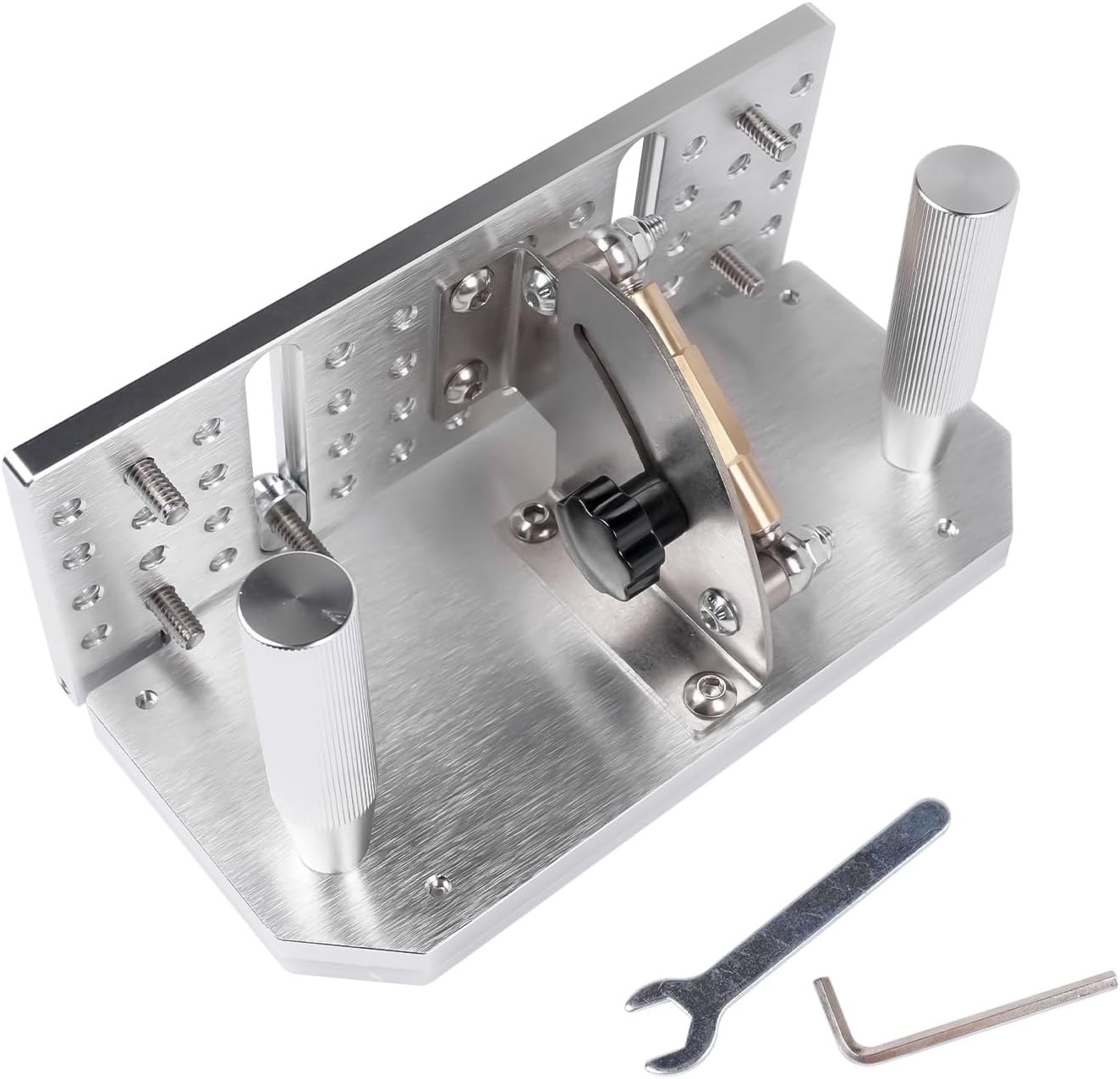 Belt Grinder Knife Jig - 7-3/4" Long Sharpening Locator with Adjustable Angle (-5° to 25°), Dual Press Plates, Knife Making Angle Grind Guide for Belt Sander Machine