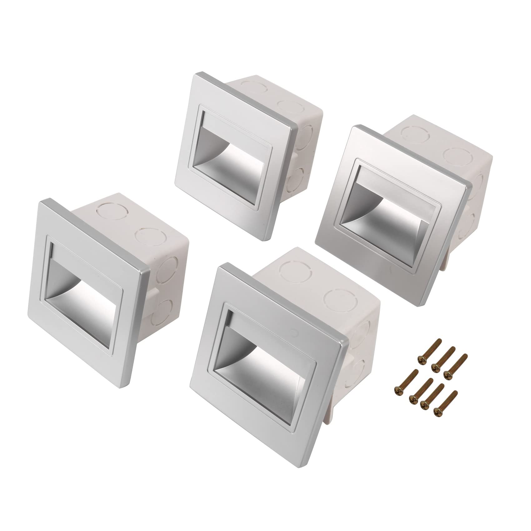 4Pcs Stair Light Led 3W LED Recessed Wall Light Footlight Step Indoor Background Lighting Nightlight Stairway Corridor with 86 Box