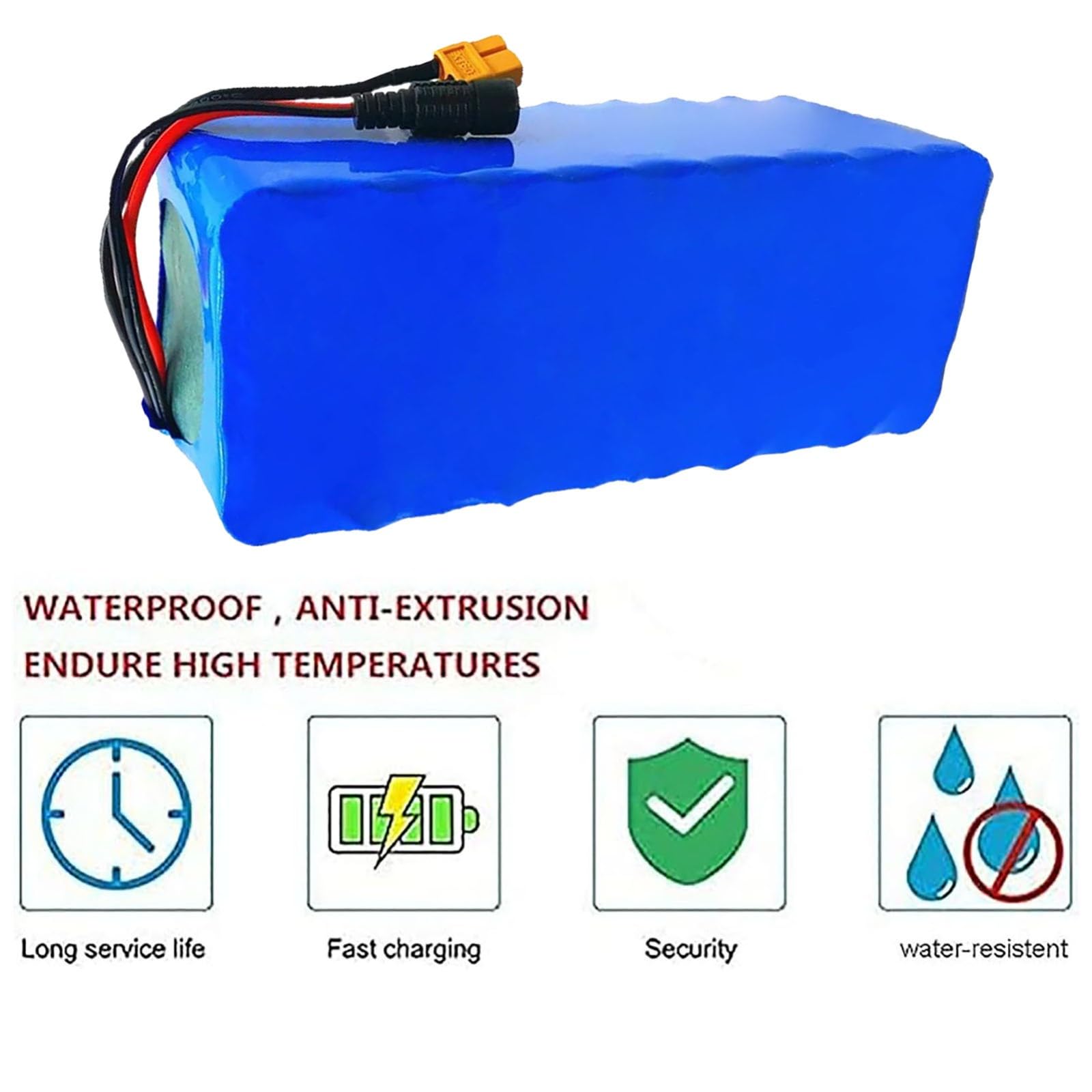 Batería para Bicicleta Eléctrica De 36 V Y 30 Ah, Batería De Litio 10S4P Recargable De Iones De Litio con Cargador Y Protección BMS Integrada, Batería para Patinete Eléctrico.