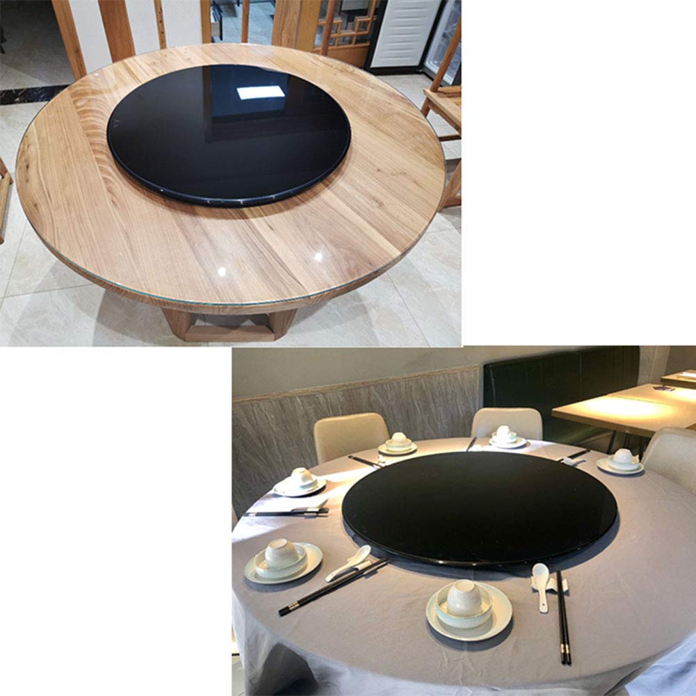 Plato Giratorio Tartas para Servir y Decorar Bandeja giratoria de vidrio templado mesa de comedor negra Lazy Susan, con base de acero giratoria resistente, rodamiento silencioso, 28/31/35/39 pulgadas