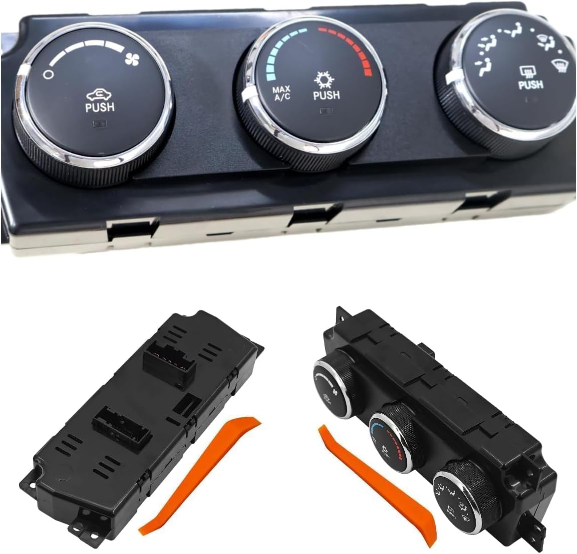 55056826AB AC Heater Climate Control Module Fit for Dodge Ram 1500/2500/3500 2009-2010, OE 55111290AE, 55056826AC, 55056826AD, 55056826ag
