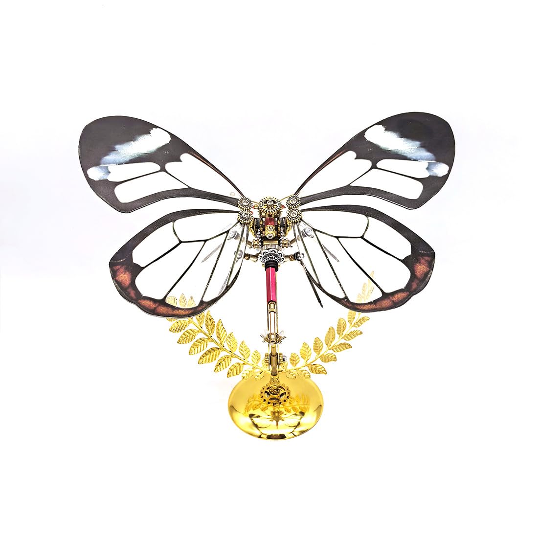 Puzzle 3D per adulti, in metallo, meccanico, con farfalla, steampunk, fai da te, con ali di vetro, regalo decorativo alla moda per gli amici (100+pezzi)