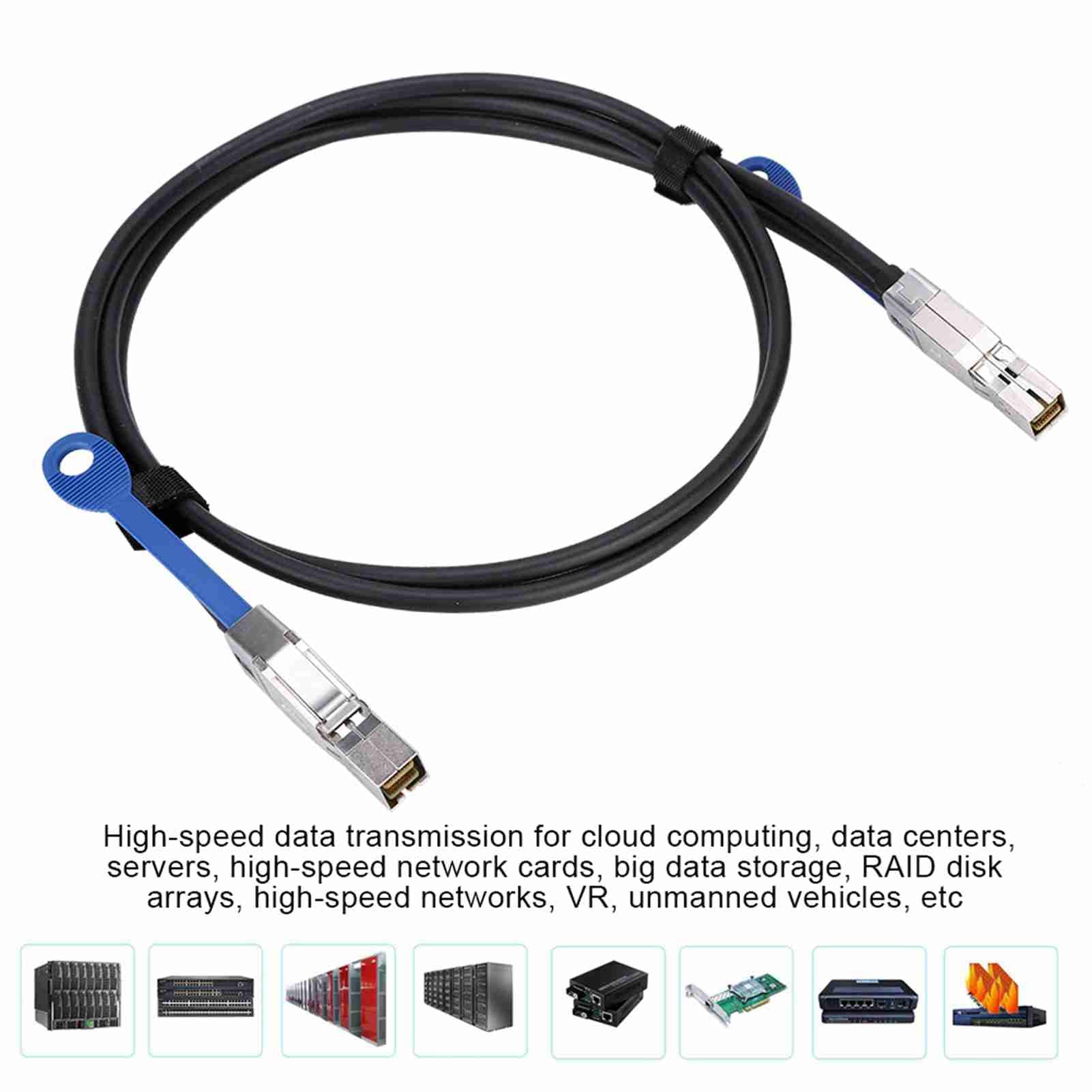 Cable de Conexión de Alta Velocidad MINISAS 4X para Computación en la Nube, Transmisión de 12 Gbps, 1 M de Longitud