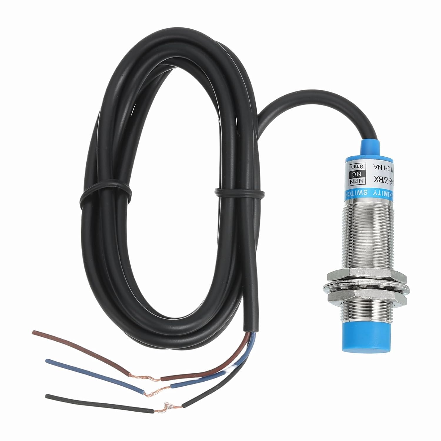 MECCANIXITY 4Pcs Inductive Proximity Sensor,NPN NC M18 DC 6-36V 300mA Proximity Switch Detector Approach Sensor 8mm 3 Wire for Industrial Automation LJ18A3-8-Z/AX